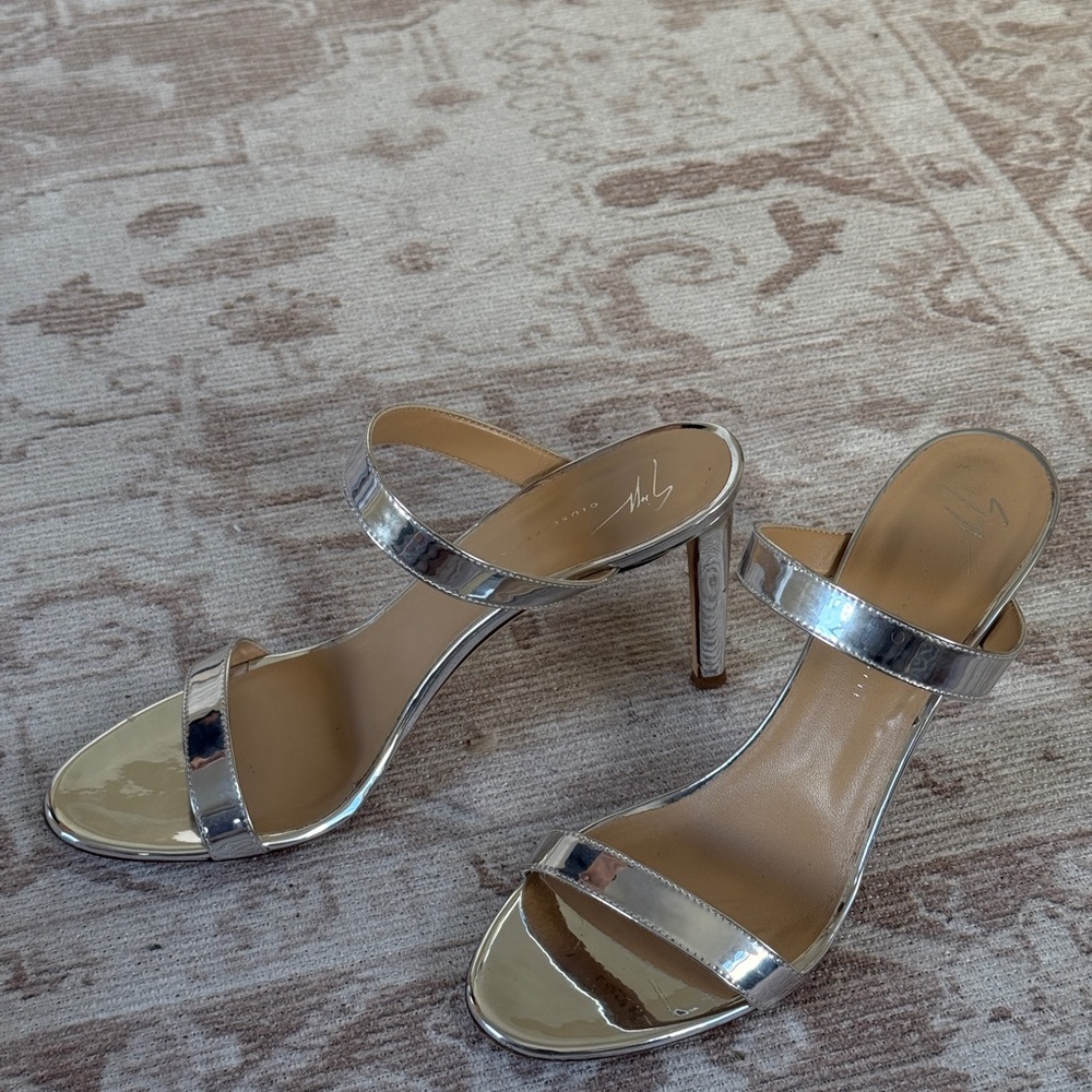 Giuseppe Zanotti Metallic Silver Heels